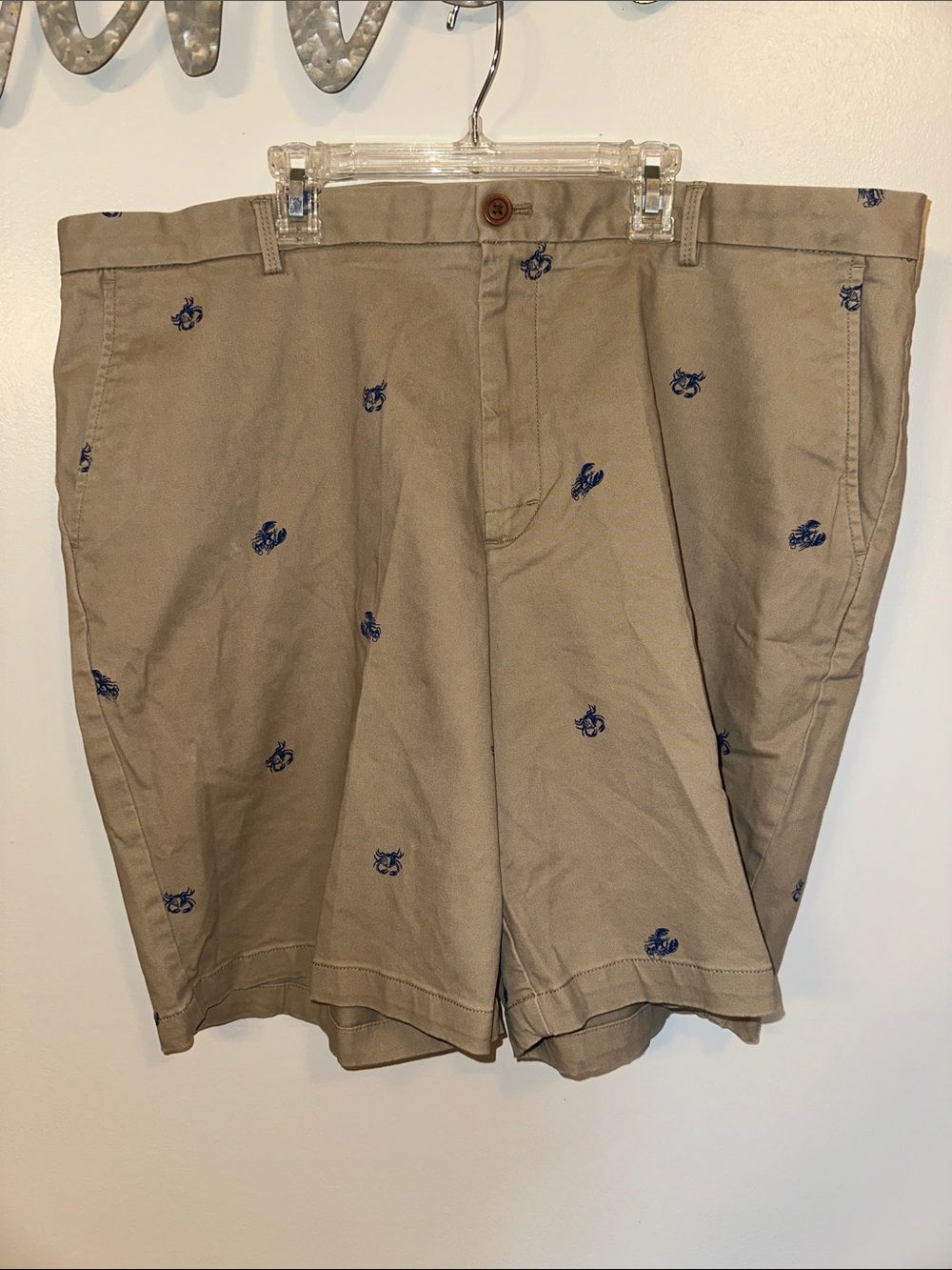 Izod Saltwater Strech Men's Khaki Crab Lobster Shorts